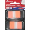 SKILCRAFT® 70% Recycled Color Self-Stick Flags, 1" x 1 3/4", Orange, 50 Flags Per Pad, Pack Of 2 (AbilityOne 7510-01-315-2023)