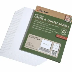 SKILCRAFT® 100% Recycled Inkjet/Laser Shipping Labels, Rectangle, 3 1/3" x 4", White, Pack Of 100 (AbilityOne 7530-01-578-9294)