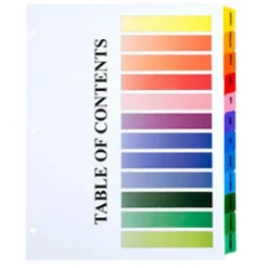SKILCRAFT 30% Recycled One-Step Index Sheets, Jan-Dec, Letter Size, Assorted Colors, Set Of 12 (AbilityOne 7530-01-368-3490)