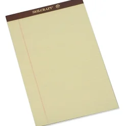 SKILCRAFT® 30% Recycled Perforated Writing Pads, 8 1/2" x 14", Yellow, Legal Ruled, Pack Of 12 (AbilityOne 7530-01-209-6526)