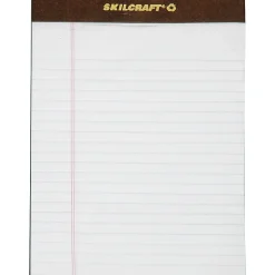 SKILCRAFT® 30% Recycled Perforated Writing Pads, 5" x 8", White, Legal Ruled, 50 Sheets, Pack Of 12 (AbilityOne 7530-01-372-3107)