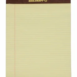 SKILCRAFT® 30% Recycled Perforated Writing Pads, 8 1/2" x 11", Yellow, Legal Ruled, Pack Of 12 (AbilityOne 7530-01-356-6727)