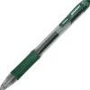 SKILCRAFT® Retractable Gel Pens, Medium Point, 0.7 mm, Clear/Green Barrel, Green Ink, Pack Of 12 Pens