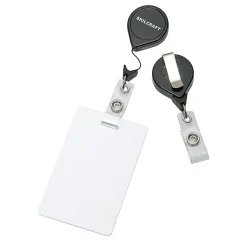 SKILCRAFT Retractable ID Badge Holder, Black