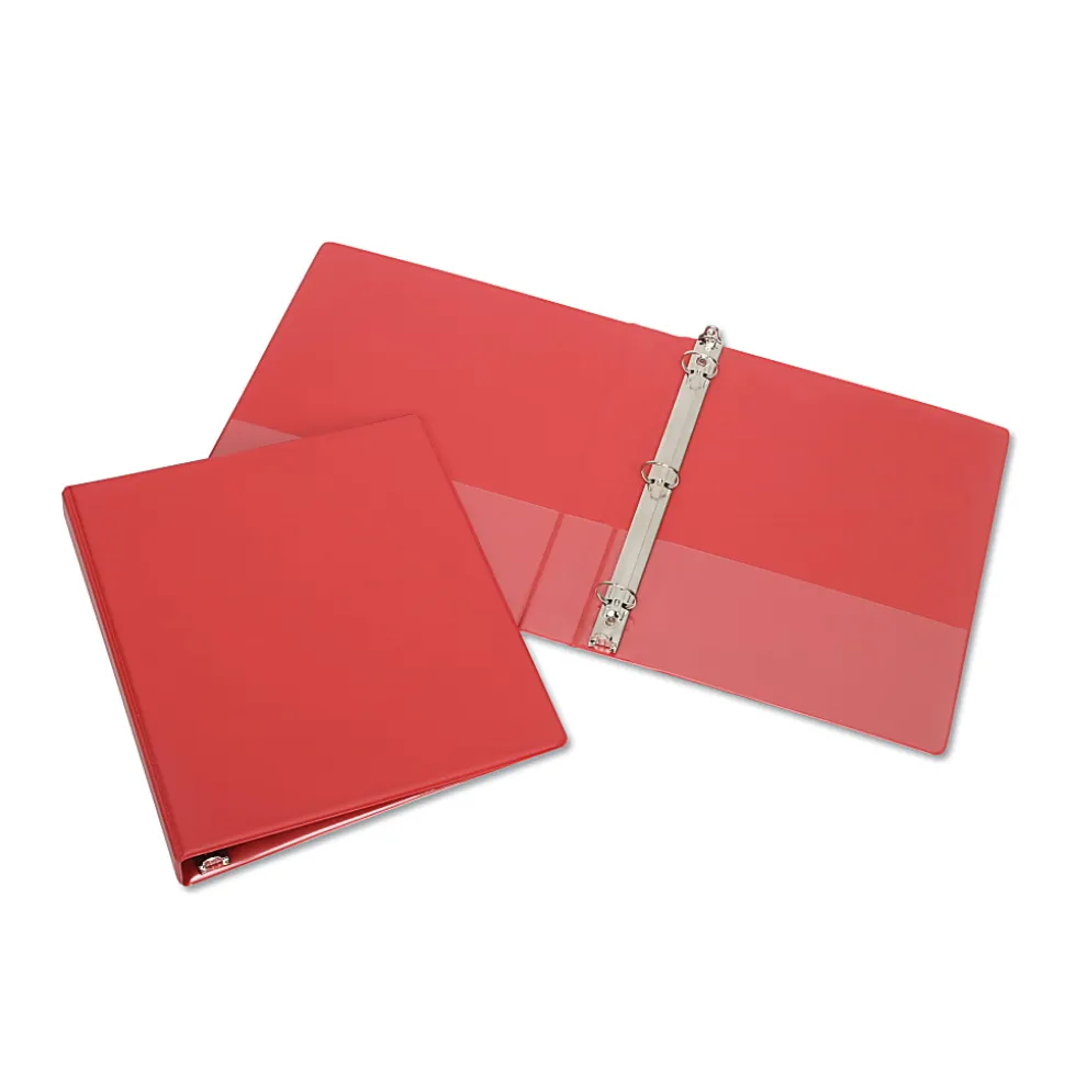 SKILCRAFT® 3-Ring Binder, 1" Rings, Red (AbilityOne 7510-00-409-8647)