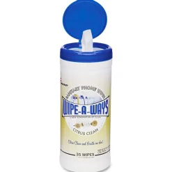 SKILCRAFT Sanitary Phone Wipes, Citrus Scent, Canister of 30 (AbilityOne 7930-01-454-1139)