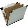 SKILCRAFT® 6-Section 2/5 ROC Tab Hanging Folders, 1" Folder Capacity, Letter Size (8 1/2" x 11"), 30% Recycled, Light Green, Box Of 10