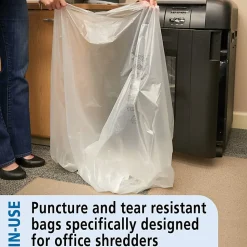 SKILCRAFT Shredder Bags, 44" x 39", 45 Gallons (1 Roll Of 50) (AbilityOne 8105-01-557-4974)