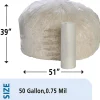 SKILCRAFT Shredder Bags, 39" x 51", 50 Gallons, Clear, 25 Bags Per Roll, Set of 2 Rolls, (AbilityOne 8105-01-557-4976)