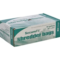 SKILCRAFT Shredder Bags, 39" x 51", 50 Gallons, Clear, 25 Bags Per Roll, Set of 2 Rolls, (AbilityOne 8105-01-557-4976)
