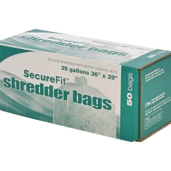 SKILCRAFT Shredder Bags, 36" x 39", 39 Gallons, Clear, Roll Of 50 Bags, (AbilityOne 8105-01-399-4793)