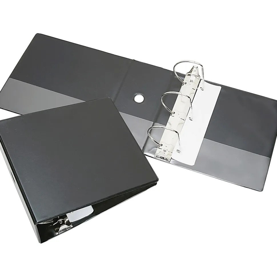 SKILCRAFT® Slanted 3-Ring Binder, 5" D-Rings, Black (AbilityOne 7530-01-600-2024)