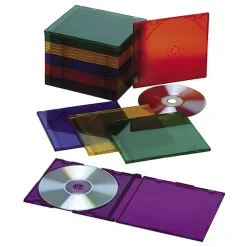 SKILCRAFT Slim CD Case, Assorted, Pack Of 25 (AbilityOne 7045-01-554-7682)