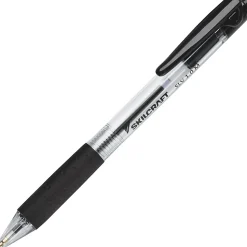 SKILCRAFT SLV-Performer Retractable Ballpoint Pen - Medium Pen Point - 1 mm Pen Point Size - Retractable - Black - Clear Plastic Barrel - 1 / Dozen