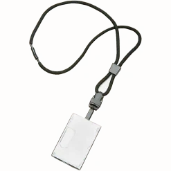SKILCRAFT® Smart Card Holder Lanyard, 36", Black (AbilityOne 8455-01-613-0195)