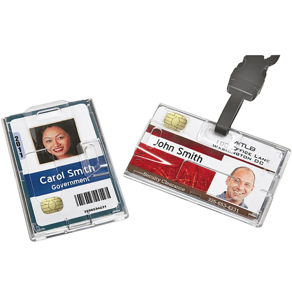 SKILCRAFT® Smart Card Holder, 2 1/8" x 3 1/2", Clear, Box Of 250 (AbilityOne 8455-01-645-2732)