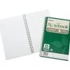 SKILCRAFT® Spiral Notebook, 6" x 9-1/2", 1 Subject, College Rule, 80 Sheets, 100% Recycled, Green, Pack of 3