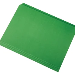 SKILCRAFT® Straight-Cut Color File Folders, Letter Size, 100% Recycled, Green, Box Of 100