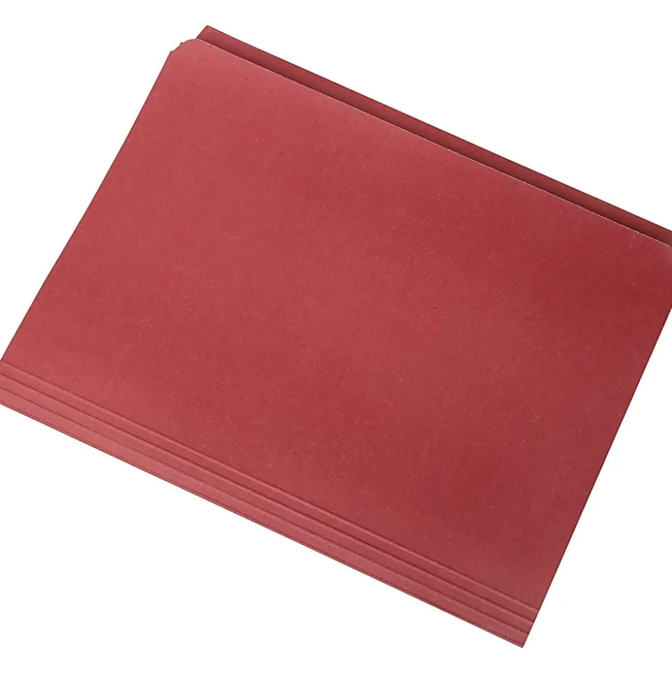 SKILCRAFT® Straight-Cut Color File Folders, Letter Size, 100% Recycled, Red, Box Of 100