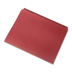 SKILCRAFT® Straight-Cut Color File Folders, Letter Size, 100% Recycled, Red, Box Of 100