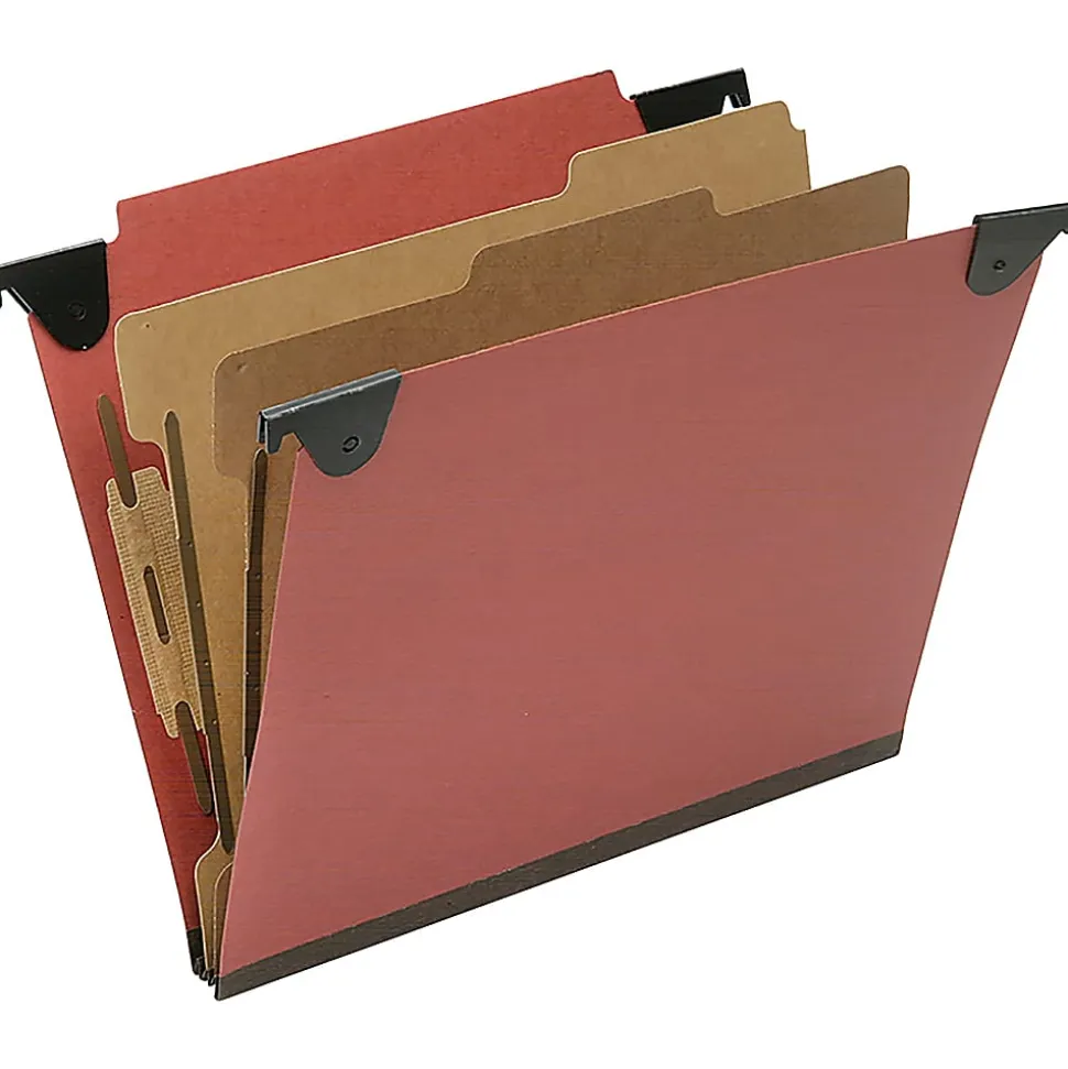SKILCRAFT Straight Tab Cut Letter Hanging Folder - 8 1/2"x11" - Top Tab Position - 2 Divider(s) - Pressboard, Kraft, Fiber - NSN6815828