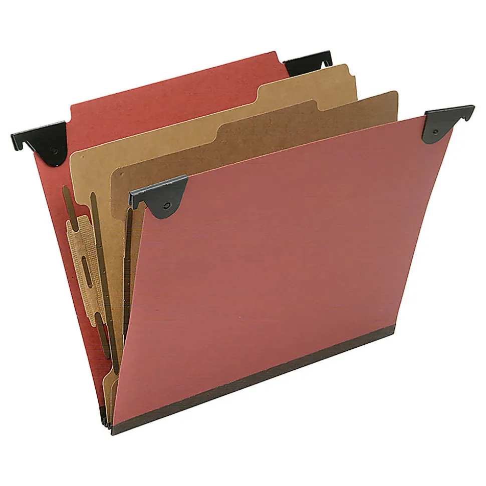 SKILCRAFT Straight Tab Cut Letter Hanging Folder - 8 1/2"x11" - Top Tab Position - 2 Divider(s) - Pressboard, Kraft, Fiber - NSN6815828