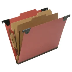 SKILCRAFT 2/5 Tab Cut Letter  Hanging Folder, 1" Folder Capacity, 8 1/2"x11", Top Tab Position, 2 Divider, Pack of 10 - NSN6816534