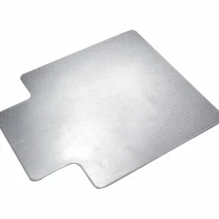 SKILCRAFT Textured Floor Mat For Carpet, For Medium-Pile Carpets, 45"W x 53"D, 20"W x 10"D Lip, Clear (AbilityOne)