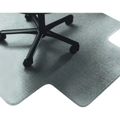 SKILCRAFT Textured Floor Mat For Carpet, For Medium-Pile Carpets, 45"W x 53"D, 20"W x 10"D Lip, Clear (AbilityOne)
