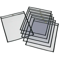 SKILCRAFT® #13 Transparent Poly Envelopes, Clear/Black, Pack Of 25 (AbilityOne 7510-01-647-7926)