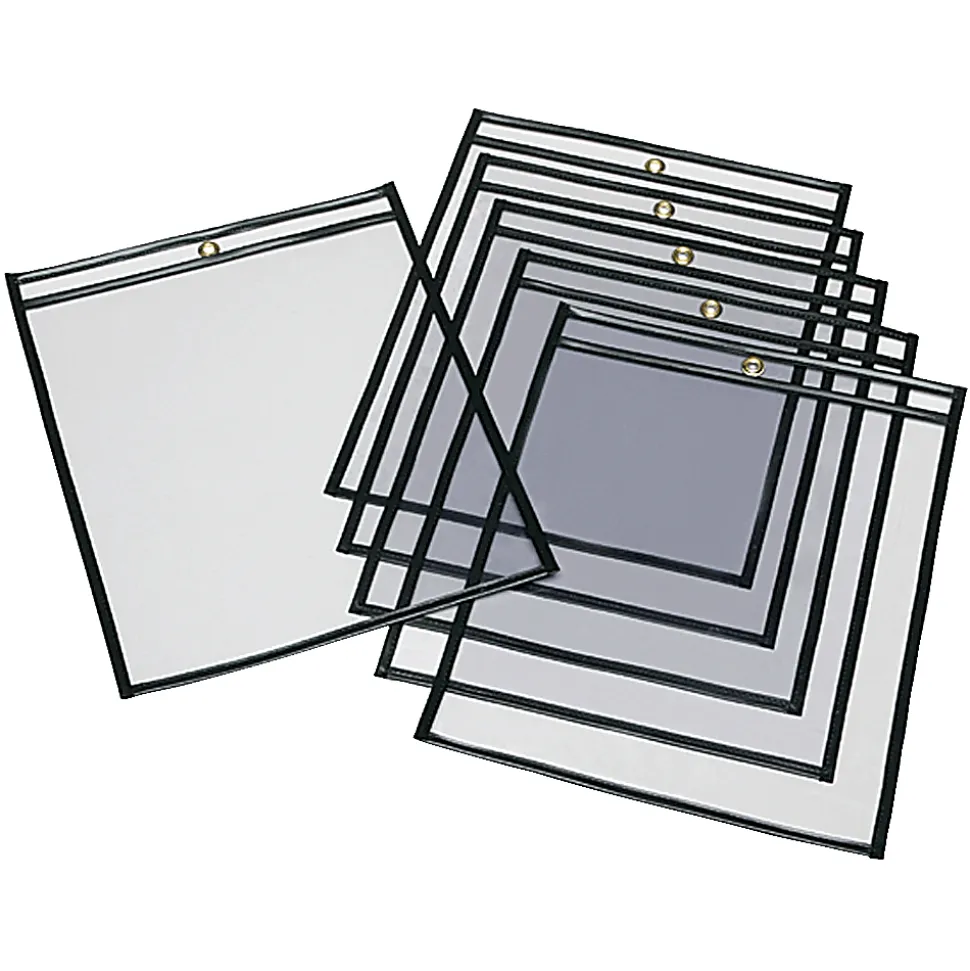 SKILCRAFT® #13 Transparent Poly Envelopes, Clear/Black, Pack Of 25 (AbilityOne 7510-01-647-7926)