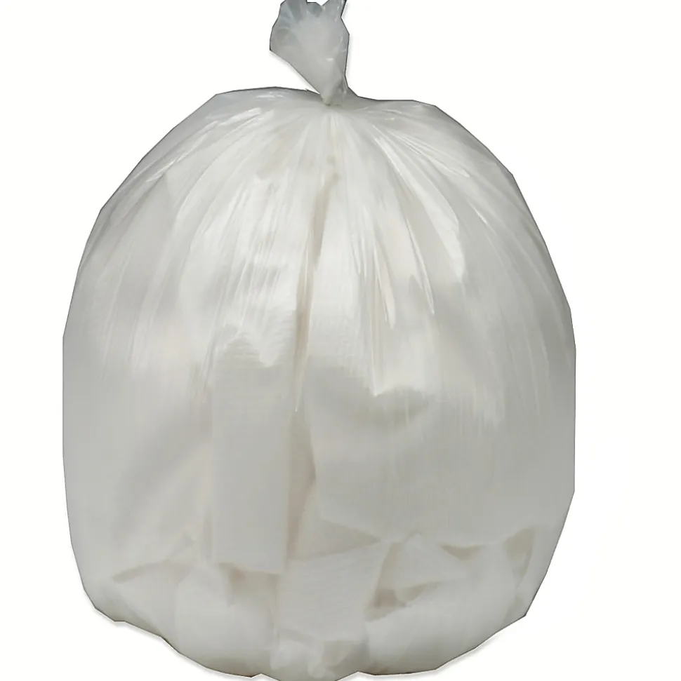 SKILCRAFT Trash Bags, 34 gal, 32"H x 44"W, Clear, 100 Bags (AbilityOne NSN1506256)