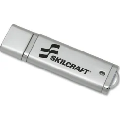 SKILCRAFT USB Flash Drive With 256-Bit AES Encryption, 2GB (AbilityOne 7045-01-558-4986)