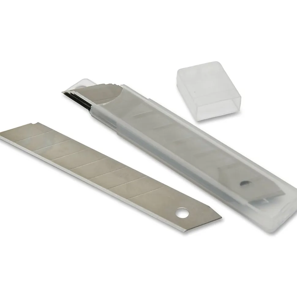 SKILCRAFT® Utility Knife Snap-Off Replacement Blades, 18 mm, 8-Pt., Silver, Pack Of 10 (AbilityOne 5110-01-621-8439)