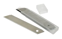 SKILCRAFT® Utility Knife Snap-Off Replacement Blades, 18 mm, 8-Pt., Silver, Pack Of 10 (AbilityOne 5110-01-621-8439)