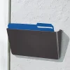 SKILCRAFT 7520-01-582-7279 Vertical Wall Hanging File, 7.3"H x 13.5"W x 4"D, Wall Mountable, Smoke, Polystyrene, 1 / Each