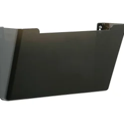 SKILCRAFT 7520-01-582-7279 Vertical Wall Hanging File, 7.3"H x 13.5"W x 4"D, Wall Mountable, Smoke, Polystyrene, 1 / Each
