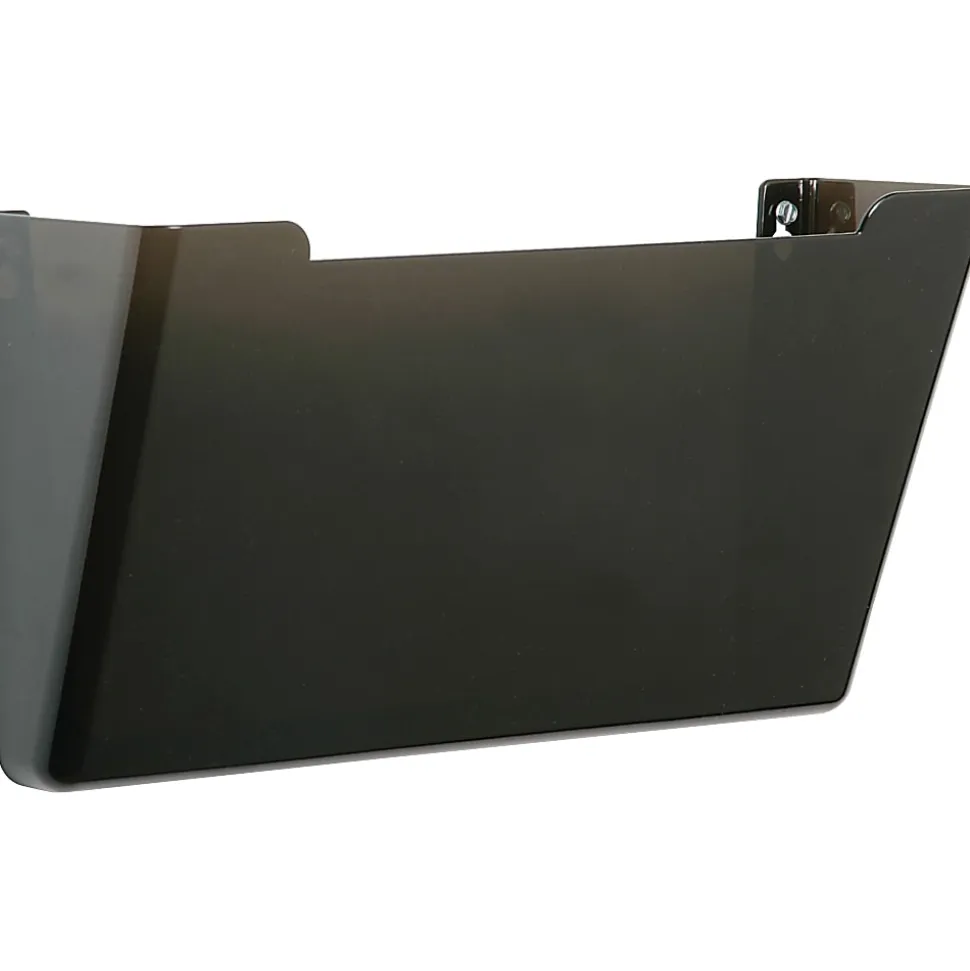 SKILCRAFT 7520-01-582-7279 Vertical Wall Hanging File, 7.3"H x 13.5"W x 4"D, Wall Mountable, Smoke, Polystyrene, 1 / Each