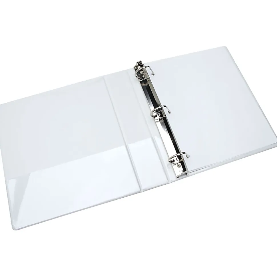 SKILCRAFT View 3-Ring Binder, 1 1/2" D-Rings, White (AbilityOne 7510-01-385-6711)