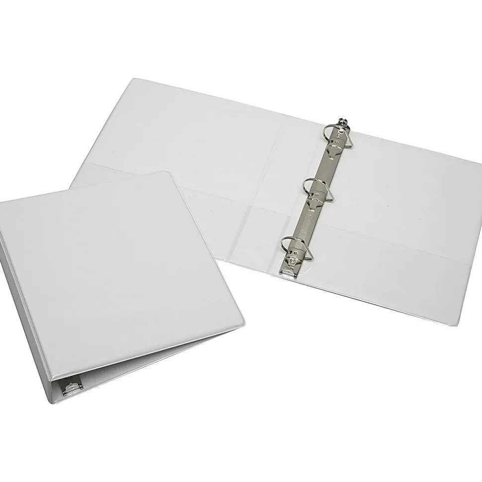 SKILCRAFT View 3-Ring Binder, 1 1/2" D-Rings, White (AbilityOne 7510-01-385-6711)