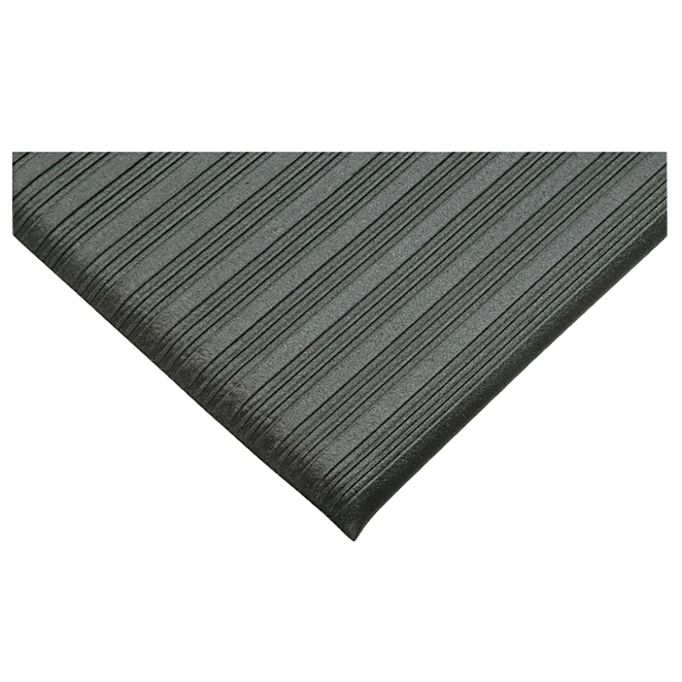 SKILCRAFT® Vinyl Ribbed Anti-Fatigue Mat, 36" x 60", Black (AbilityOne 7220-01-616-3624)