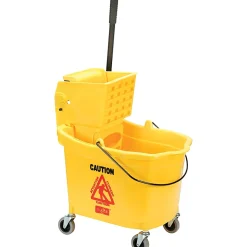 SKILCRAFT® Wet Mop/Bucked And Wringer Combo, 15 1/4" x 21" x 36 1/2", Yellow