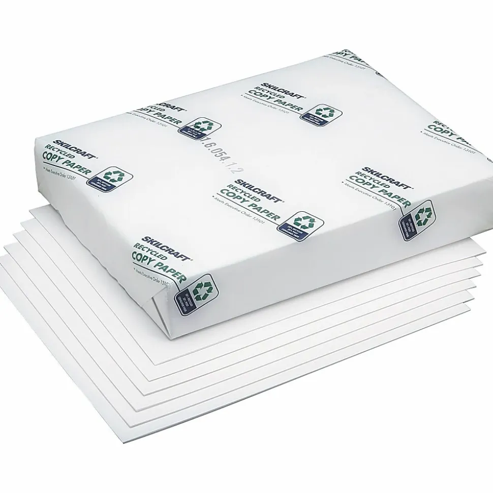 SKILCRAFT® Xerographic Paper, White, Letter (8.5" x 11"), 5000 Sheets Per Case, 20 Lb, 92 Brightness, 50% Recycled (AbilityOne 7530-01-200-2207)