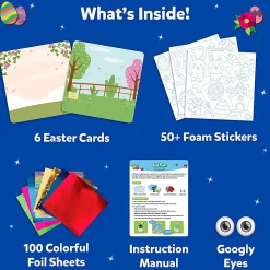 Skillmatics Foil Fun Easter Cards Craft Kit, Kit Of 180 Pieces