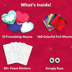Skillmatics Foil Fun Valentine's Day Friendship Exchange Craft Kit, Kit Of 150 Pieces