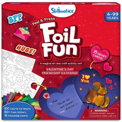 Skillmatics Foil Fun Valentine's Day Friendship Exchange Craft Kit, Kit Of 150 Pieces