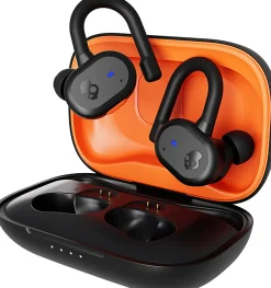 Skullcandy Push Active In-Ear True Wireless Headphones, Black/Orange