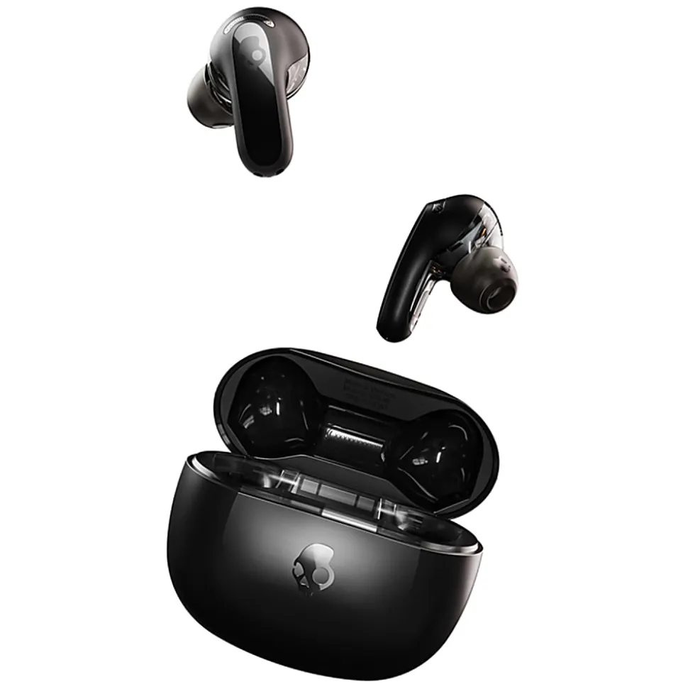 Skullcandy Rail True Wireless Noise-Canceling Bluetooth® Earbuds With Microphone And Charging Case, True Black, S2IPW-P740