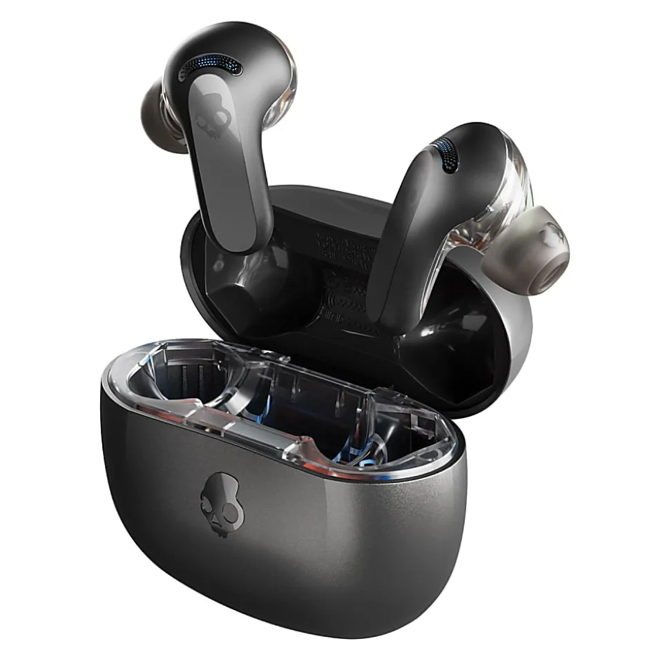 Skullcandy Rail True Wireless Noise-Canceling Bluetooth® Earbuds With Microphone And Charging Case, True Black, S2IPW-P740