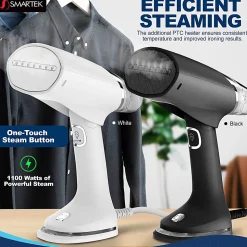 Smartek Foldable Dual Voltage Steamer, White, Total Qty 1